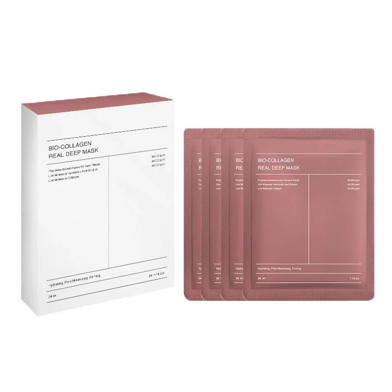 4Pcs/Box Absorbable Bio - Collagen Real Deep Mask Night Moisturizing Mask Firming Nourish Brightening Moisturizing Skin Care - cikryna