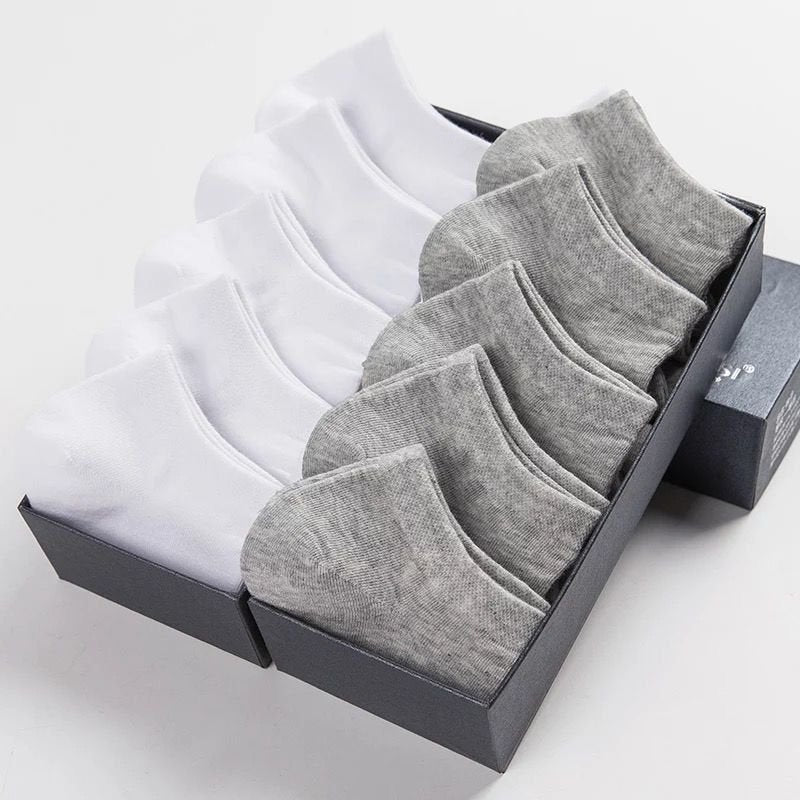 5 Pairs/Lot Low Cut Men Socks Solid Color Black White Gray Breathable Cotton Sports Socks Male Short Socks Women Men - cikryna