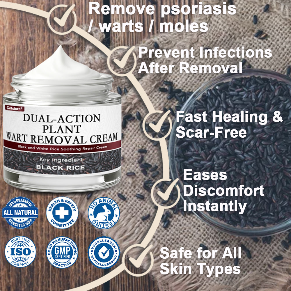 Celsiora® Black Rice Skin Repair Essence Cream ⚕️ FDA Certified (Removes warts and skin growths, improves keratin buildup and seborrheic dermatitis, follicular keratosis, age spots, and bruising)