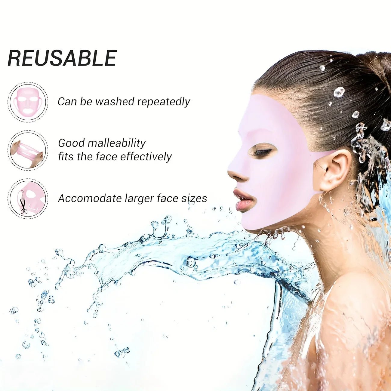 1pcs Silicone Facial Mask Moisturizing Mask Cover Anti - evaporation Beauty Facial Tool Reusable Mask Fixing Cover - cikryna