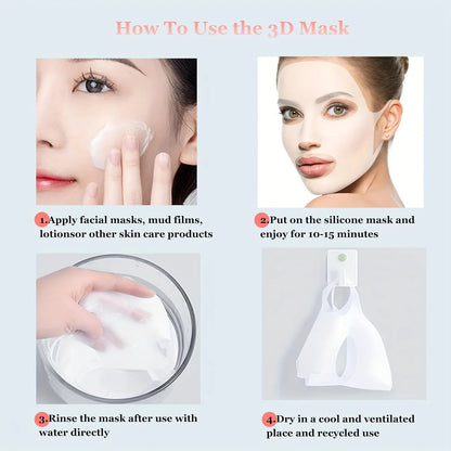 1pcs Silicone Facial Mask Moisturizing Mask Cover Anti - evaporation Beauty Facial Tool Reusable Mask Fixing Cover - cikryna