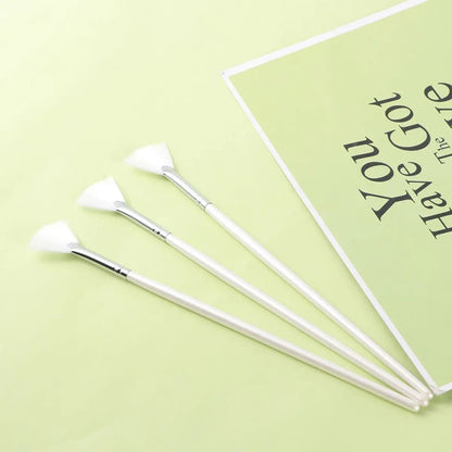 3 Pcs Shape for DIY Skin Care Mask Diy Brushes Fan Shape Mask Brushes Facials Skincare Smooth Coverage Beauty Tools - cikryna