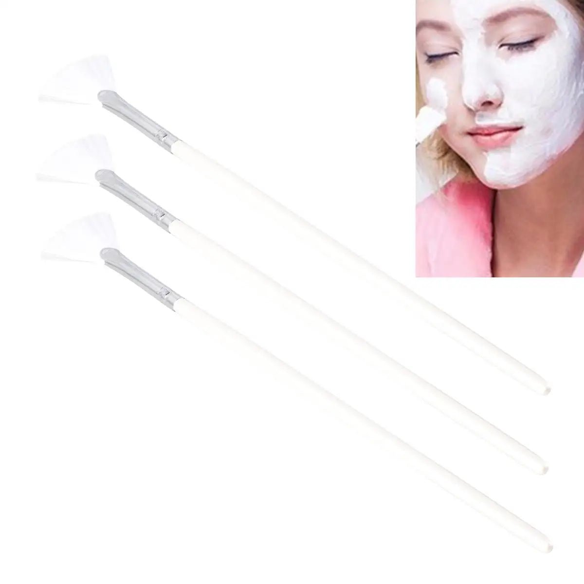 3 Pcs Shape for DIY Skin Care Mask Diy Brushes Fan Shape Mask Brushes Facials Skincare Smooth Coverage Beauty Tools - cikryna
