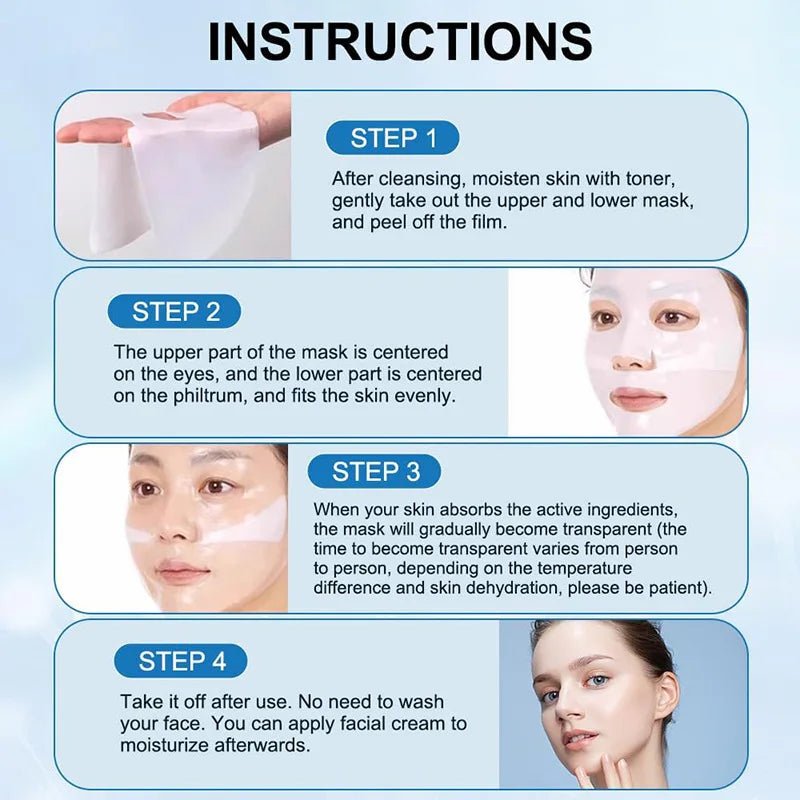 4Pcs/Box Absorbable Bio - Collagen Real Deep Mask Night Moisturizing Mask Firming Nourish Brightening Moisturizing Skin Care - cikryna