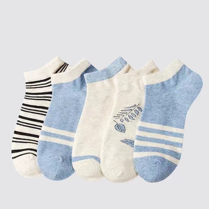 5 Pairs Socks Sets Women Elegant Retro Polyester Cotton Low Tube Women Socks Breathable Japanese Style Casual Cotton Short Sock - cikryna
