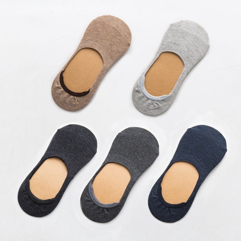 5 Pairs Spring Summer Women Socks Solid Color Fashion Wild Shallow Mouth Girls Female Invisible No Show Slipper Socks - cikryna