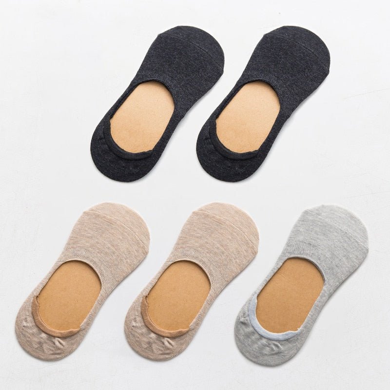 5 Pairs Spring Summer Women Socks Solid Color Fashion Wild Shallow Mouth Girls Female Invisible No Show Slipper Socks - cikryna