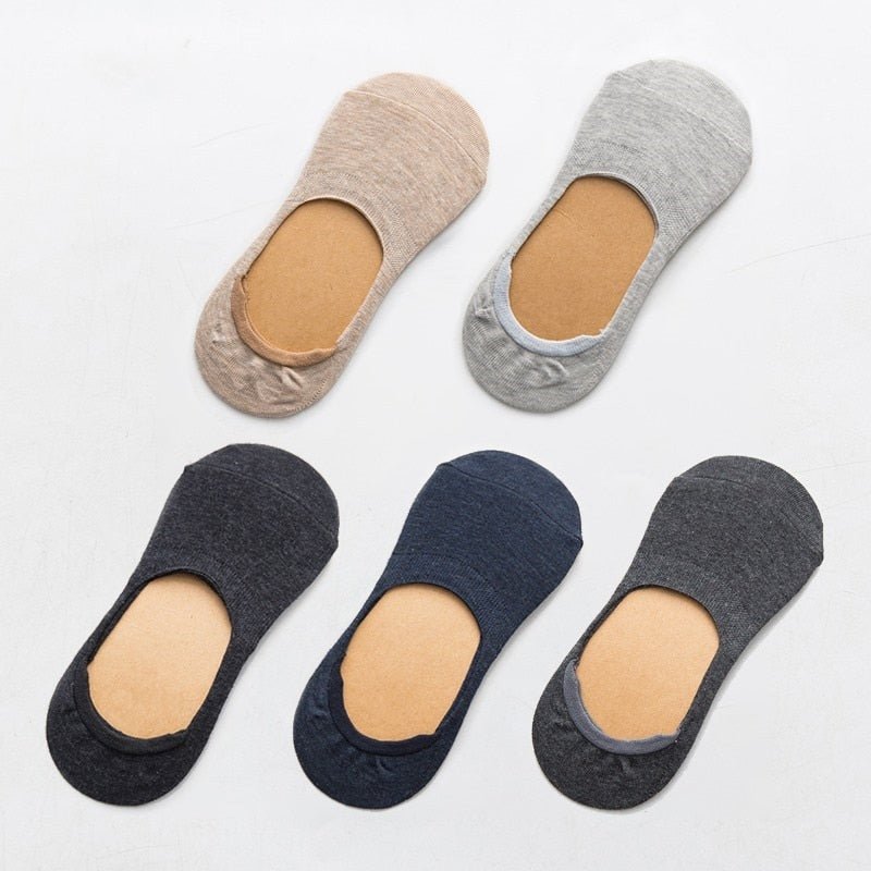 5 Pairs Spring Summer Women Socks Solid Color Fashion Wild Shallow Mouth Girls Female Invisible No Show Slipper Socks - cikryna