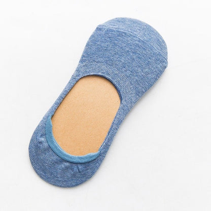 5 Pairs Spring Summer Women Socks Solid Color Fashion Wild Shallow Mouth Girls Female Invisible No Show Slipper Socks - cikryna