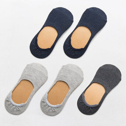 5 Pairs Spring Summer Women Socks Solid Color Fashion Wild Shallow Mouth Girls Female Invisible No Show Slipper Socks - cikryna