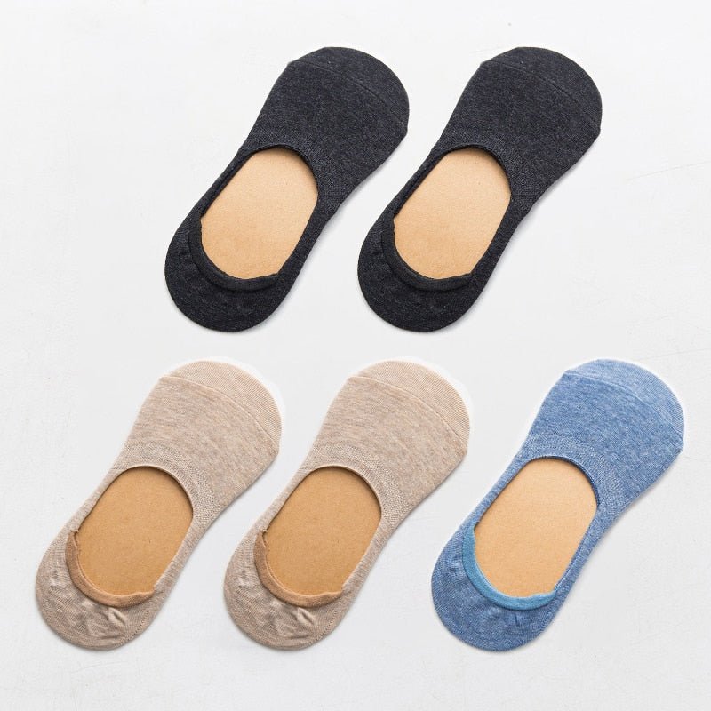 5 Pairs Spring Summer Women Socks Solid Color Fashion Wild Shallow Mouth Girls Female Invisible No Show Slipper Socks - cikryna