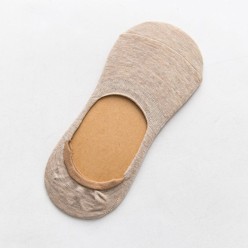 5 Pairs Spring Summer Women Socks Solid Color Fashion Wild Shallow Mouth Girls Female Invisible No Show Slipper Socks - cikryna