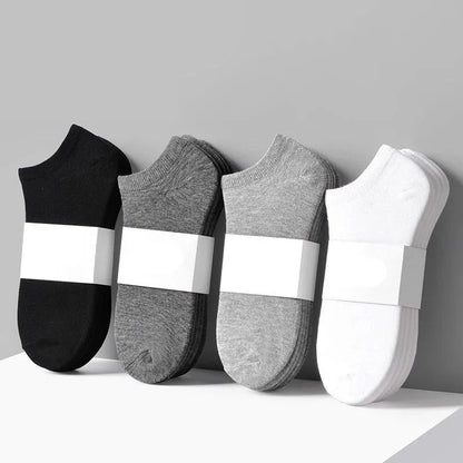 5 Pairs/Lot Low Cut Men Socks Solid Color Black White Gray Breathable Cotton Sports Socks Male Short Socks Women Men - cikryna