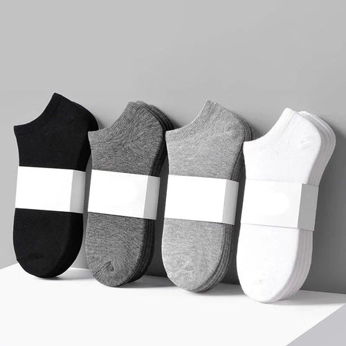 5 Pairs/Lot Low Cut Men Socks Solid Color Black White Gray Breathable Cotton Sports Socks Male Short Socks Women Men - cikryna