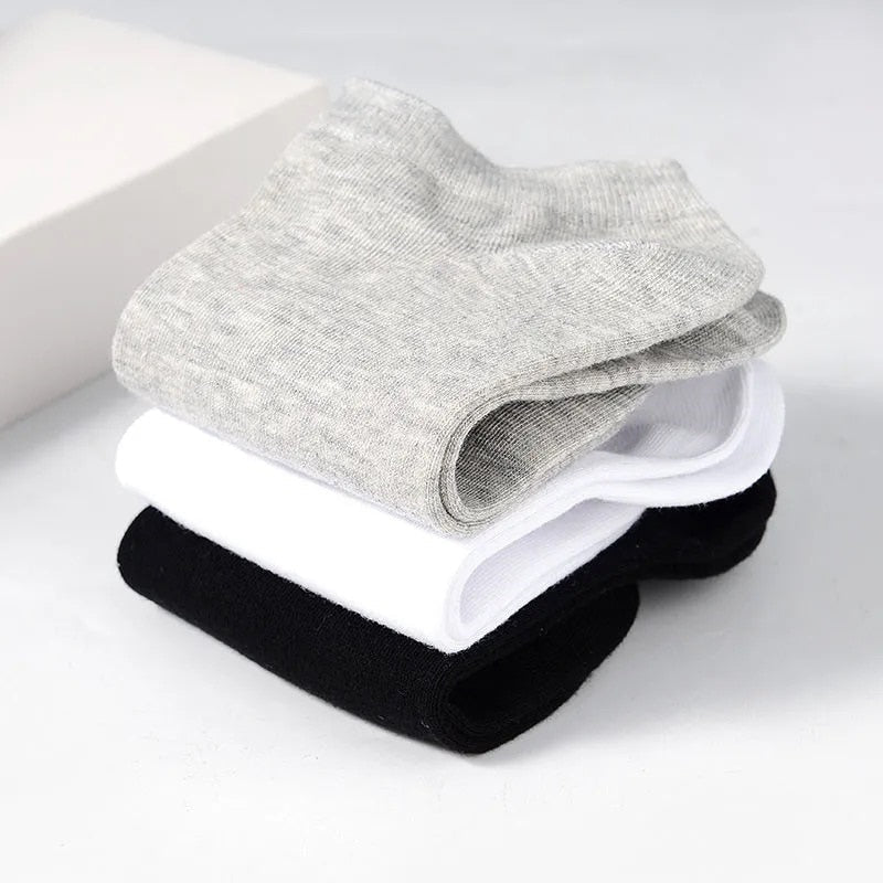5 Pairs/Lot Low Cut Men Socks Solid Color Black White Gray Breathable Cotton Sports Socks Male Short Socks Women Men - cikryna