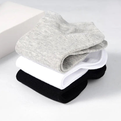 5 Pairs/Lot Low Cut Men Socks Solid Color Black White Gray Breathable Cotton Sports Socks Male Short Socks Women Men - cikryna
