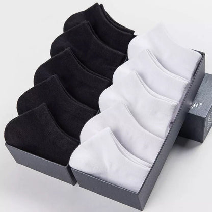 5 Pairs/Lot Low Cut Men Socks Solid Color Black White Gray Breathable Cotton Sports Socks Male Short Socks Women Men - cikryna