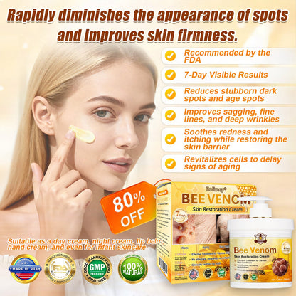 🐝💖FDA Approved|Rolimey® Bee Venom Skin Restoration Cream (Anti-aging, Hydrating, Skin Repair, Even Tone, Acne and Dark Spot Treatment, Wart and Mole Removal, Psoriasis Relief)