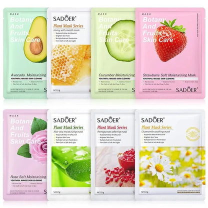 8pcs Natural Plant Face Mask Beauty Skincare Facial Masks Moisturizing Firming Hydrating Facial Mask Face Care Korean Cosmetics - cikryna