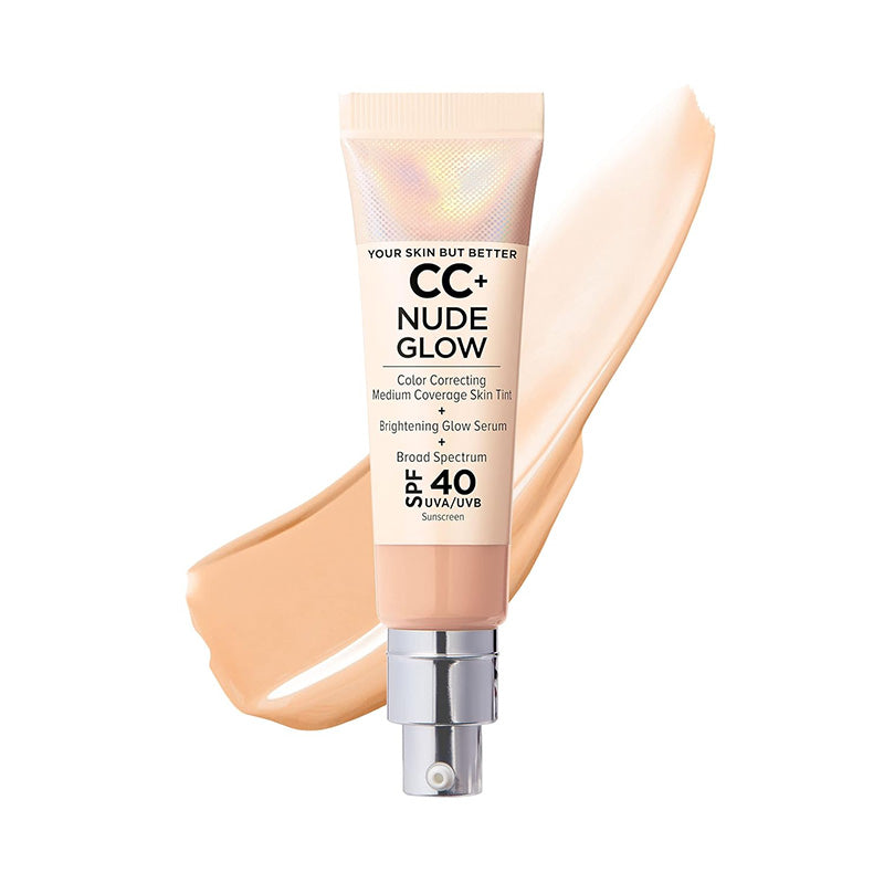 Official Store:| 60% OFF Nude Glow SPF40 w/ Luxe Brush Foundation Makeup Sunscreen Base Coverage Niacinamide