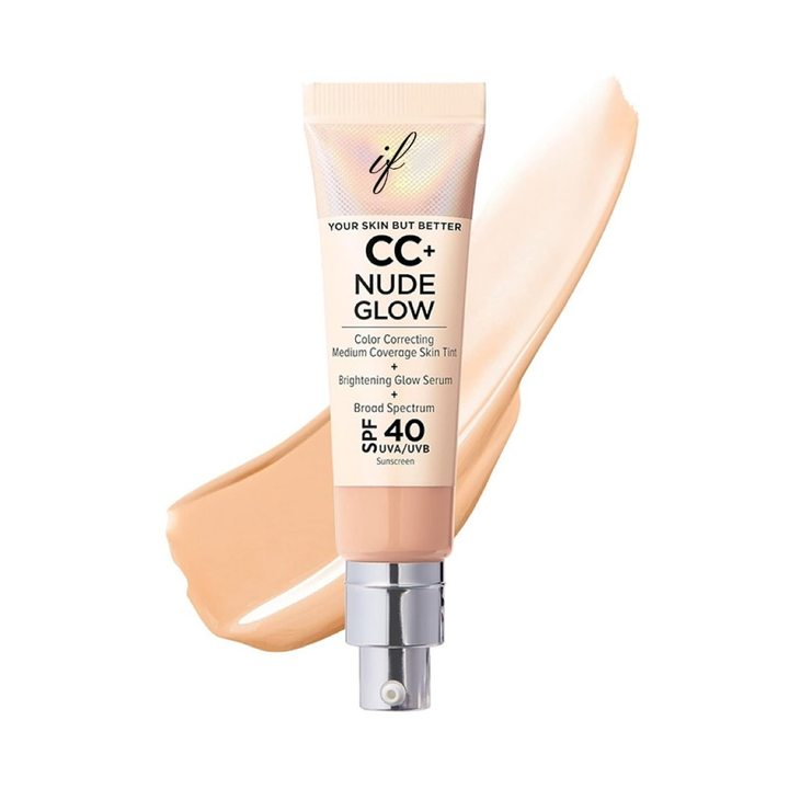 ✅Official Store:| 60% OFF Nude Glow SPF40 w/ Luxe Brush Foundation Makeup Sunscreen Base Coverage Niacinamide