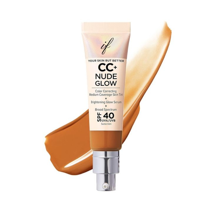 ✅Official Store:| 60% OFF Nude Glow SPF40 w/ Luxe Brush Foundation Makeup Sunscreen Base Coverage Niacinamide