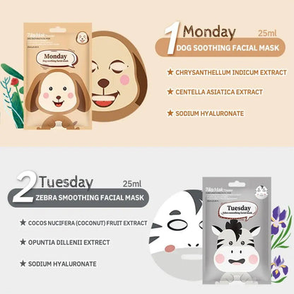 Cute Cartoon Facial Mask Moisturizing Hydrating Mask Deep Moisturizing Tender Skin Mask Dog Panda Pig Animal Mask Skin Care - cikryna