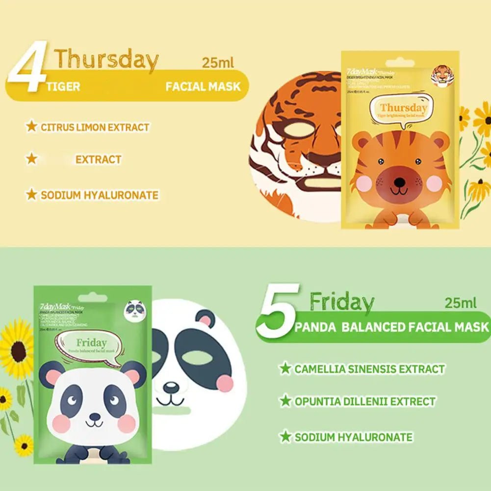 Cute Cartoon Facial Mask Moisturizing Hydrating Mask Deep Moisturizing Tender Skin Mask Dog Panda Pig Animal Mask Skin Care - cikryna