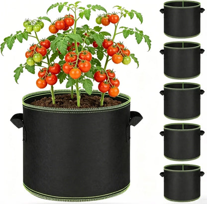 🌱Elyviana 5-Pack 5 Gallon Grow Bags – Heavy Duty Aeration Fabric Pots🪴 upsell - cikryna