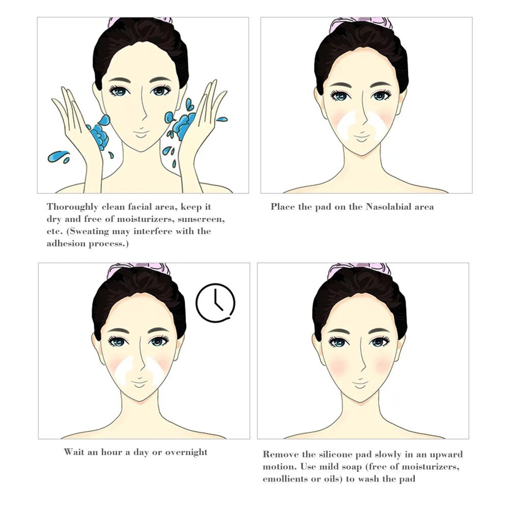 Facial Wrinkle Remover Pad Reusable Medical Grade Silicone Nasolabial Folds Anti - aging Mask Prevent Wrinkle Skin Lifting Patches - cikryna