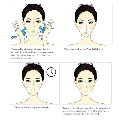 Facial Wrinkle Remover Pad Reusable Medical Grade Silicone Nasolabial Folds Anti - aging Mask Prevent Wrinkle Skin Lifting Patches - cikryna