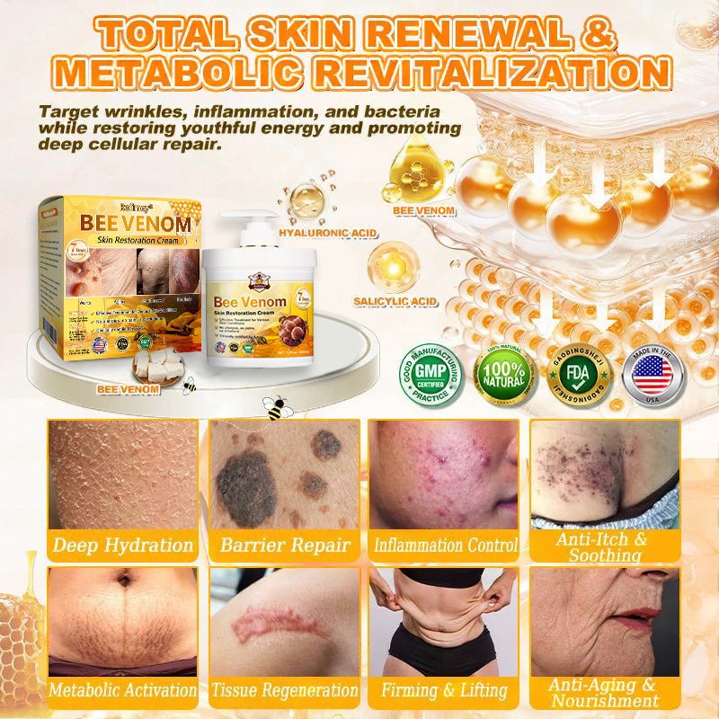 🐝💖FDA Approved|Rolimey® Bee Venom Skin Restoration Cream (Anti - aging, Hydrating, Skin Repair, Even Tone, Acne and Dark Spot Treatment, Wart and Mole Removal, Psoriasis Relief) - cikryna