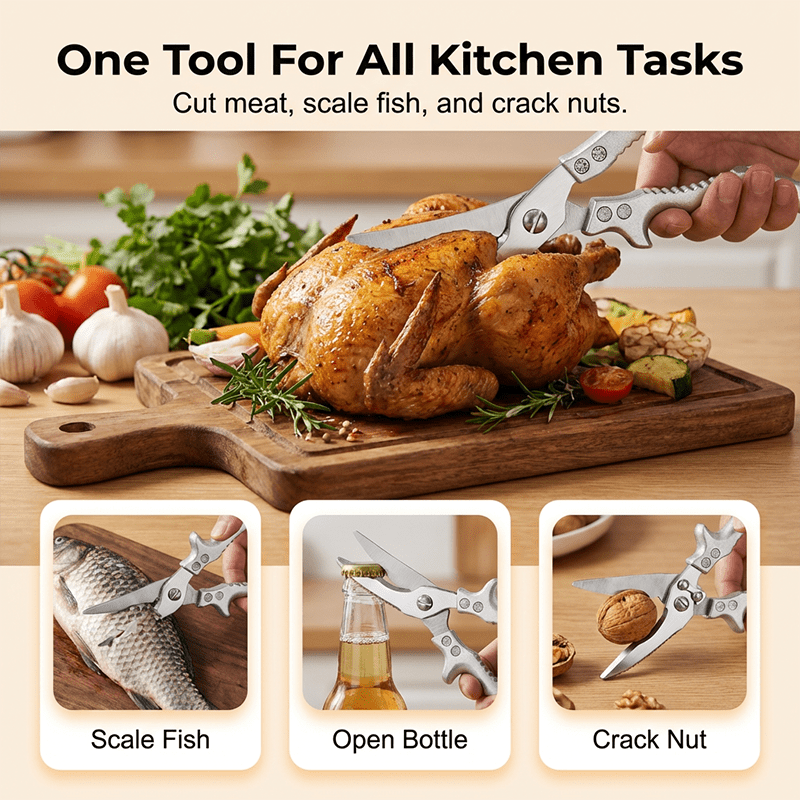 ✂️🍗 Heavy-Duty Multi-functional Kitchen Shears – Cuts Like a Beast! 🔪💪 upsell - cikryna