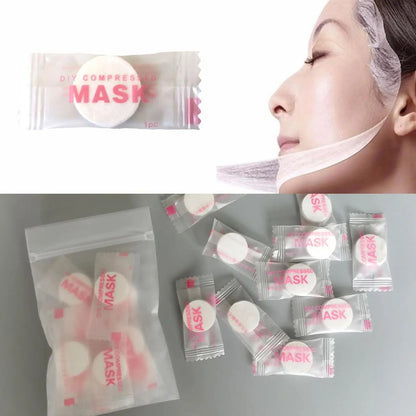 NEW High - end 30/50PCS Disposable Compressed Facial Mask Portable Non - woven Face Mask Facial Towel Coin Cotton Wrapped Tissues - cikryna
