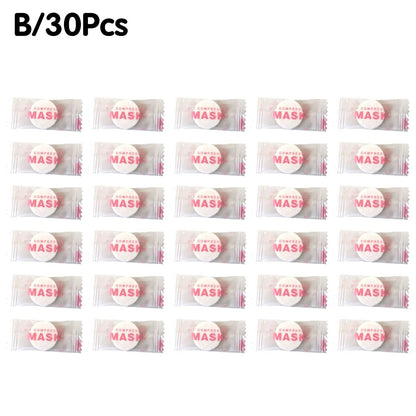 NEW High - end 30/50PCS Disposable Compressed Facial Mask Portable Non - woven Face Mask Facial Towel Coin Cotton Wrapped Tissues - cikryna