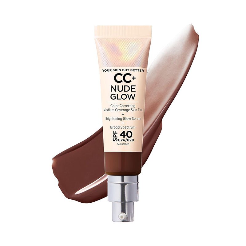 🌞Official Store:| 60% OFF Nude Glow SPF40 w/ Luxe Brush Foundation Makeup Sunscreen Base Coverage Niacinamide - cikryna