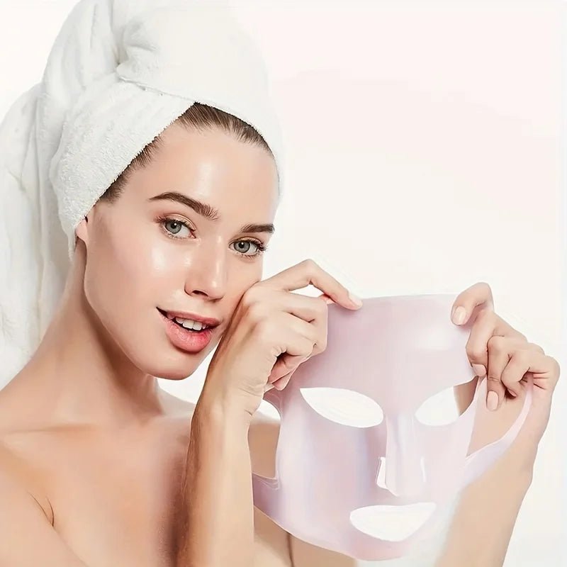 Silicone mask cover, ear - mounted fixed mask to moisturize and absorb essence, reusable facial care tool - cikryna