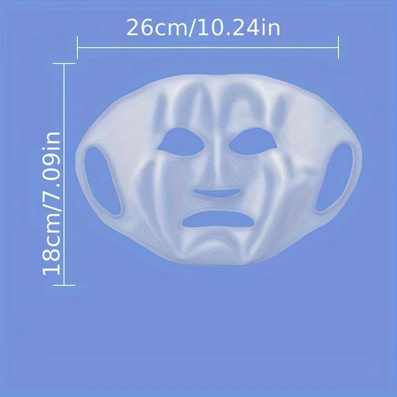 Silicone mask cover, ear - mounted fixed mask to moisturize and absorb essence, reusable facial care tool - cikryna