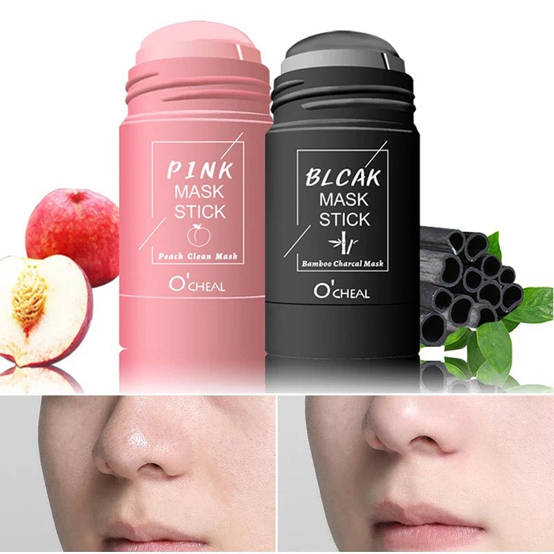 Solid facial mask Stick Green Tea Honey Peach Cleaning Pore Moisturizing Long Charcoal Eggplant Mud Film - cikryna
