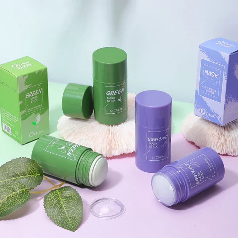 Solid facial mask Stick Green Tea Honey Peach Cleaning Pore Moisturizing Long Charcoal Eggplant Mud Film - cikryna