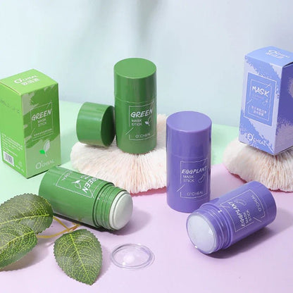 Solid facial mask Stick Green Tea Honey Peach Cleaning Pore Moisturizing Long Charcoal Eggplant Mud Film - cikryna