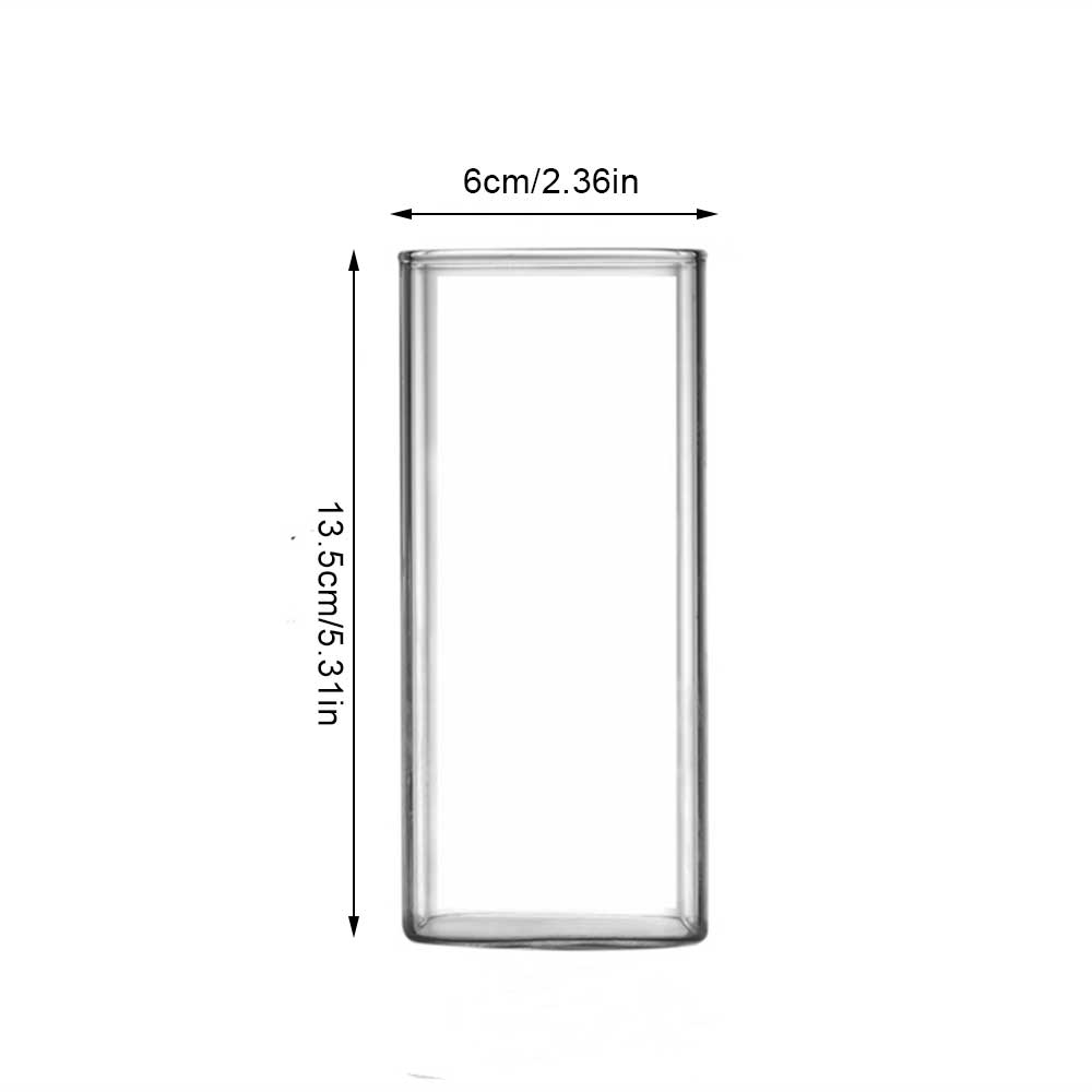 Square Simple Glass Cup Transparent Cold Drink Large - capacity Milk Juice Tea Drink Water Mousse Cups Wine Glass Beer Coffee Mug - cikryna