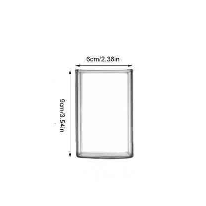 Square Simple Glass Cup Transparent Cold Drink Large - capacity Milk Juice Tea Drink Water Mousse Cups Wine Glass Beer Coffee Mug - cikryna