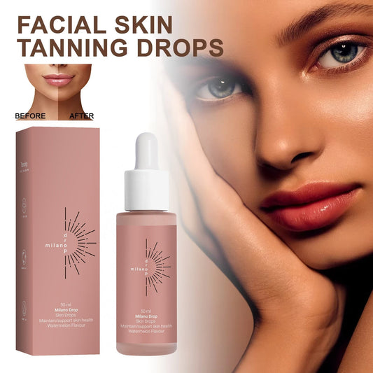 Tanning Face Serum Face Body Tanning Bed Outdoor Fine Line Repair Skin Serum Dark Bronzer Self Tanning Serum Drops - cikryna